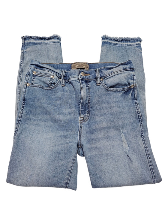 j. crew point sur Denim - J.Crew Point Sur 10" Hightower High-Rise Straight Distressed Raw Hem Jeans